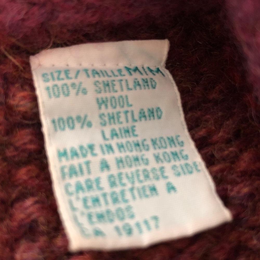 Segrets Sun Prints Colourful Shetland Wool Hand Knit Cardigan - Picture 7 of 12